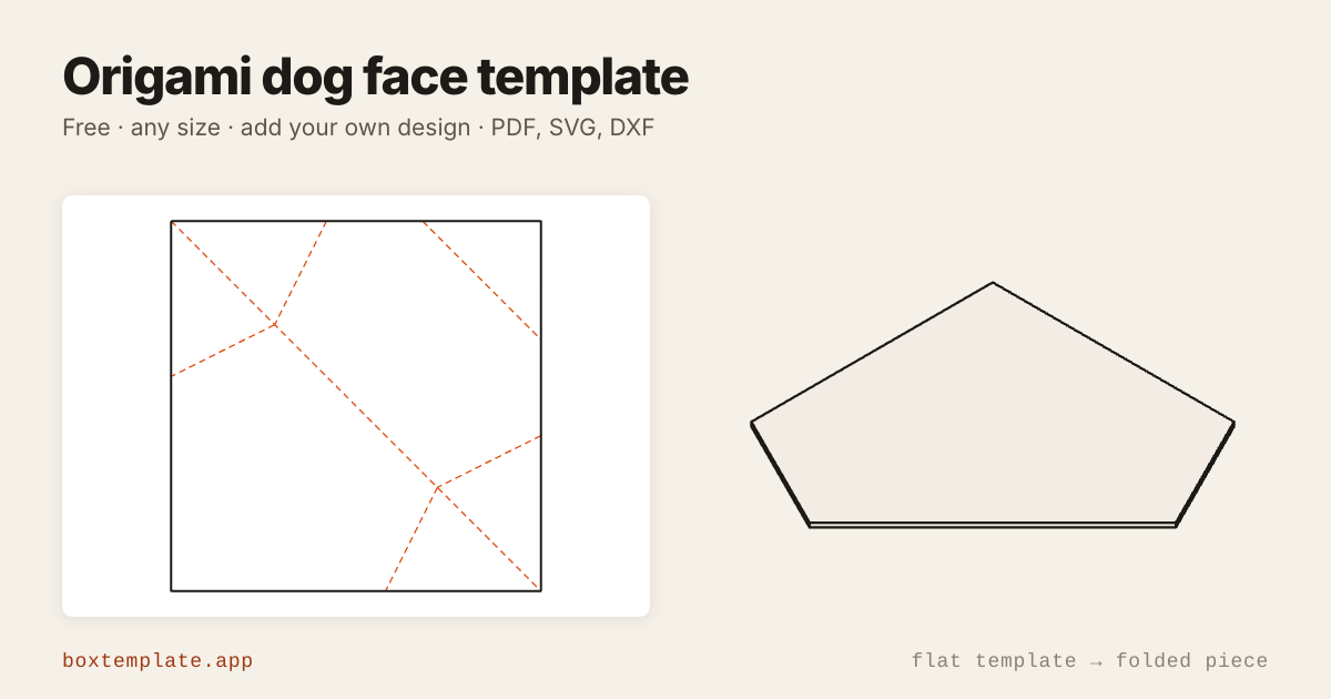 Origami Dog Face Template — Free Printable, Folds Numbered