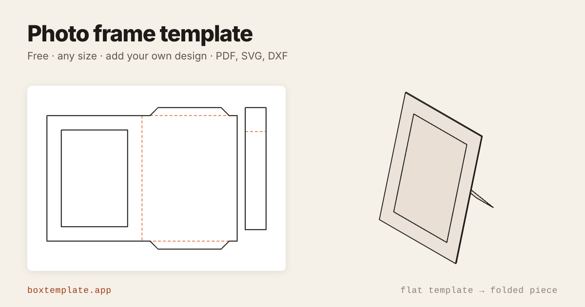 Snap Window Insert Photo Frame Template — Free Printable Standing Frame, Any Size