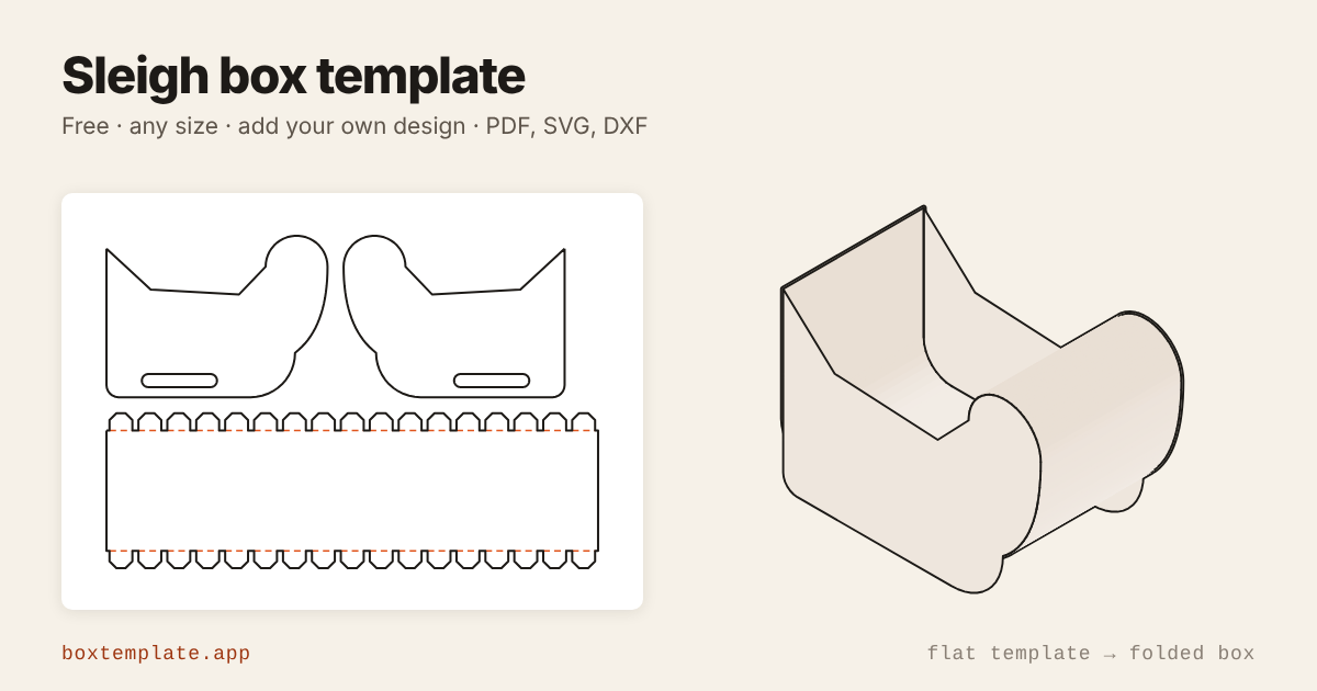 Sleigh Box Template — Free Santa Sleigh Treat Box, Any Size