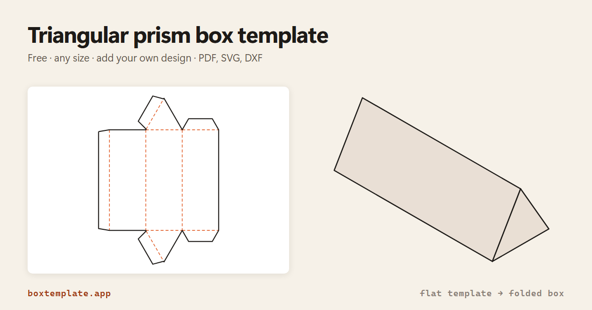 Triangular Prism Box Template — Free Toblerone Box